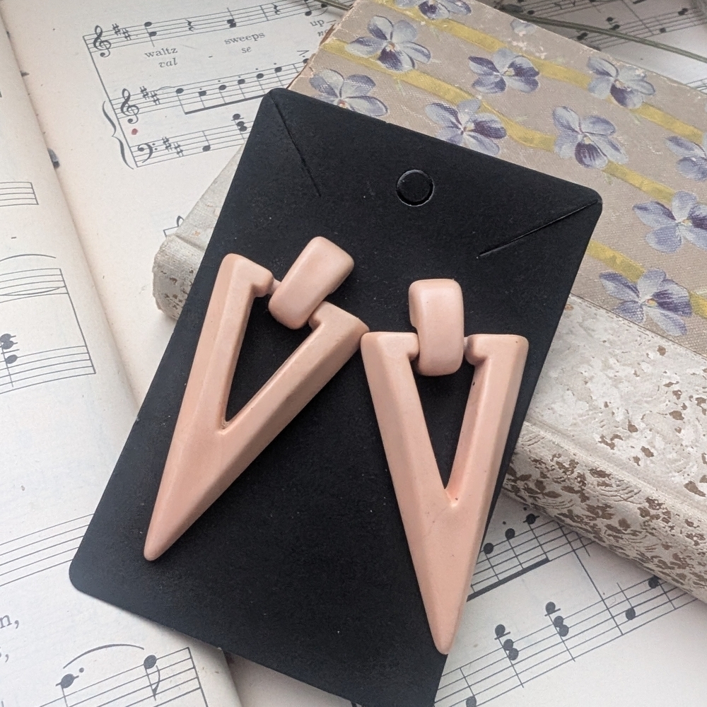 Vintage Peach Geometric Earrings